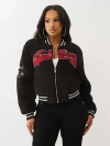 True Religion Women's Sherpa Varsity Bomber Jacket In Black