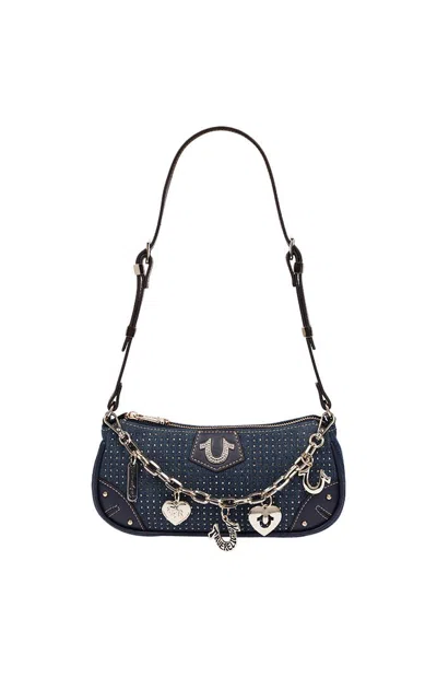 True Religion Women's Sparkle Denim Shoulder Bag In Dark Denim In Blue