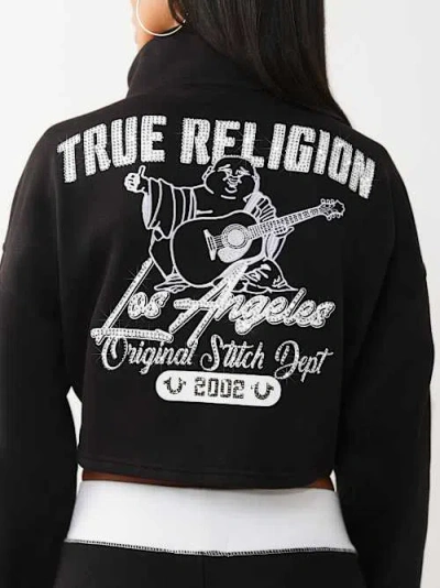 True Religion Women's Sporty Crystal Half-zip Pullover In Multi
