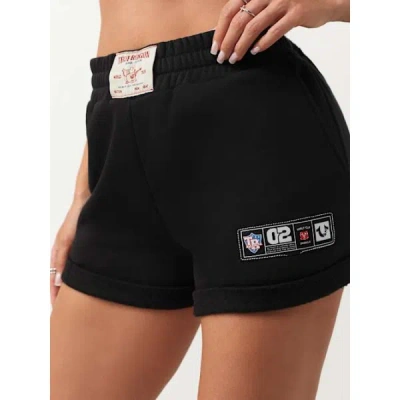 True Religion Women's Sporty Patch Short In Black