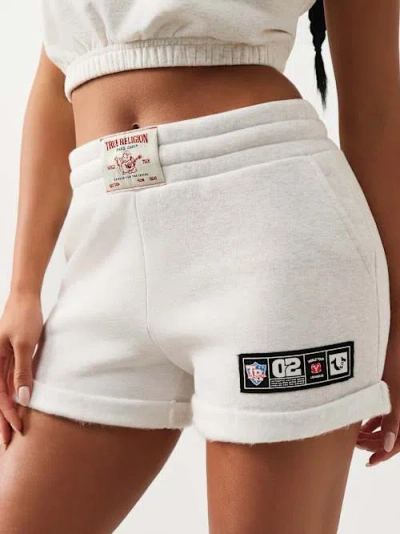 True Religion Women's Sporty Patch Short In White