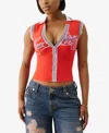 True Religion Women's Sporty Terry Polo Tank Top In Red