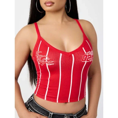 True Religion Women's Sporty V-neck Tank Top In Red