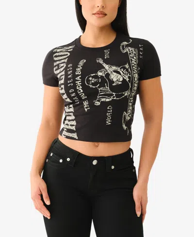 TRUE RELIGION WOMEN'S SS HERITAGE LOGO BABY CREWNECK T-SHIRT