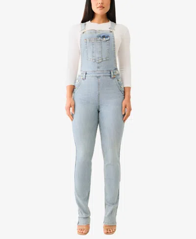True Religion Women's Straight Big T Overall Jeans In Blue