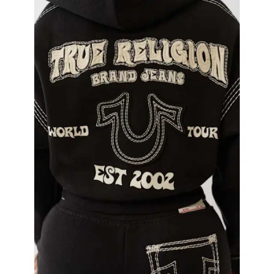 True Religion Women's Super Qt Relaxed Zip Hoodie In Black