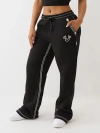 True Religion Women's Super Qt Straight Leg Sweatpant In Black