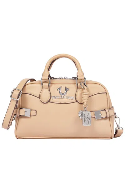 True Religion Women's Tan Brooks Smooth Belted Sachel Bag In Brown