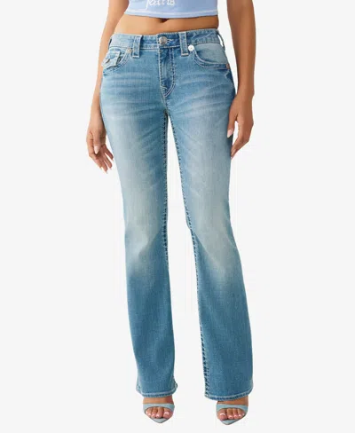 True Religion Women's Tattoo Becca Bootcut Big T Flap Jeans In Blue