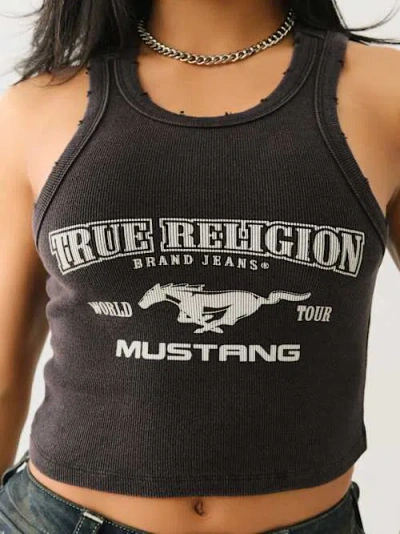 True Religion Women's  X Ford Washed Racerback Tank Top In Black