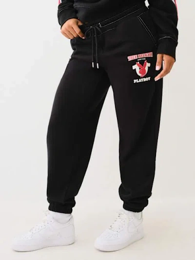 True Religion Women's  X Playboy Boyfriend Jogger In Black
