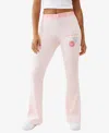 True Religion Velour Bootcut Track Pants In Pink
