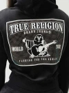 True Religion Women's Velour Crystal Shrunken Zip Hoodie