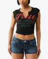 True Religion Women's Vintage Tr V Notch Rib Top