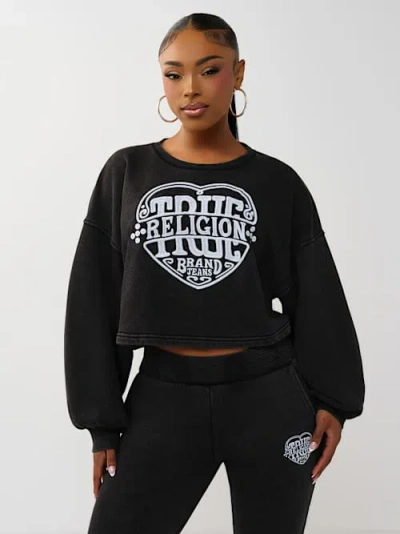 True Religion Women's Washed Dolman Pullover Sweater In Black