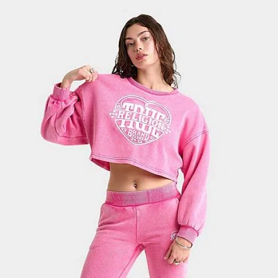 True Religion Women's Washed Heritage Dolman Crewneck Sweatshirt In Pink