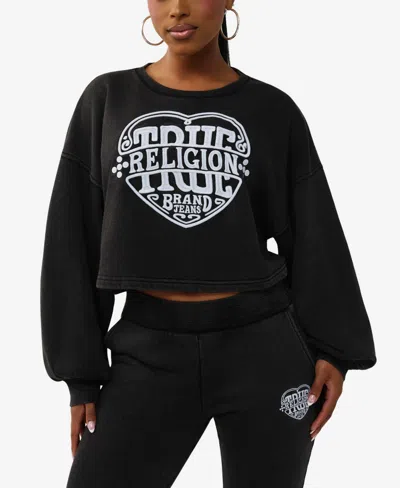 True Religion Women's Washed Dolman Pullover Sweater In Black