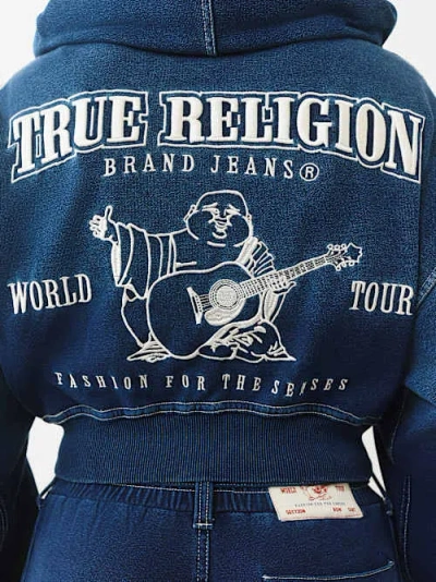 True Religion Women's Washed Indigo Pullover Hoodie In Blue
