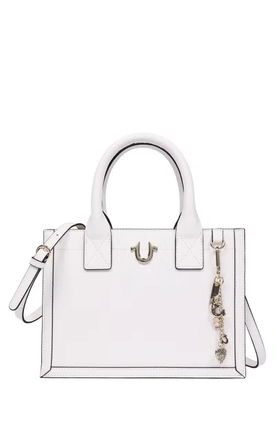 True Religion Women's White Modern Edge Charm Tote Bag