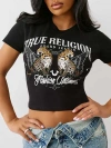 True Religion Women's Winged Leopard Baby T-shirt In Black