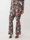 True Religion Women's World Tour Ruched Foldover Pant In Multi