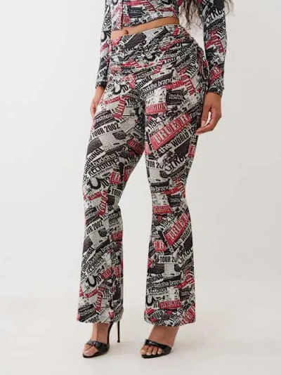 True Religion Women's World Tour Ruched Foldover Pant In Multi