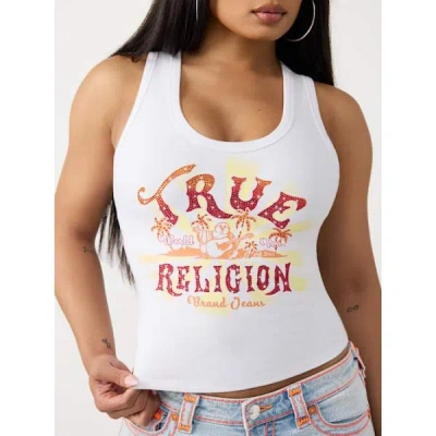 True Religion Women's World Tour Tank Top In White