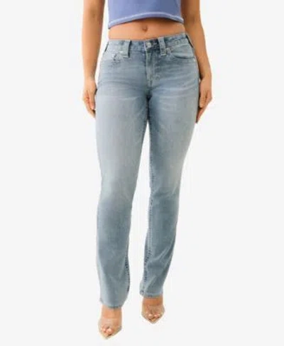 True Religion Womens Billie Mid Rise Straight Leg Jeans In Blue