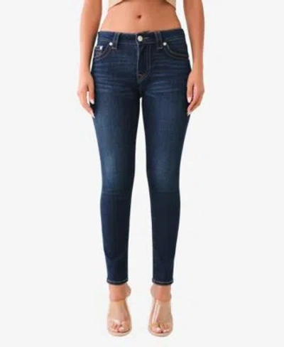 True Religion Womens Jennie Mid Rise Curvy Skinny Jeans In Blue