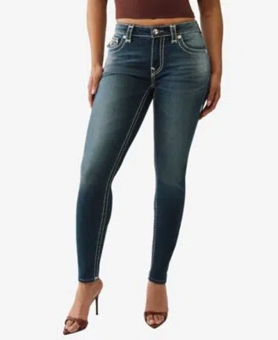 True Religion Womens Jennie Skinny Flap Super T Jeans In Blue