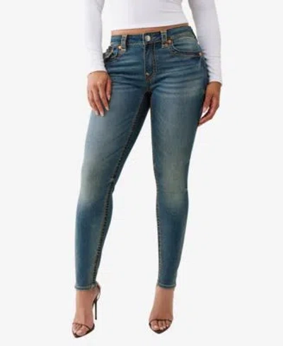 True Religion Womens Jennie Skinny Super T Flap Jeans In Blue