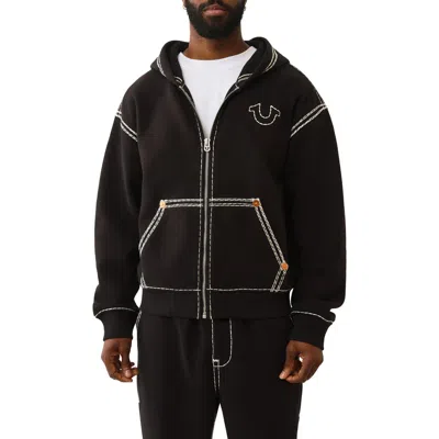 True Religion Men's Super Long-sleeve Zip-up Hoodie In Black
