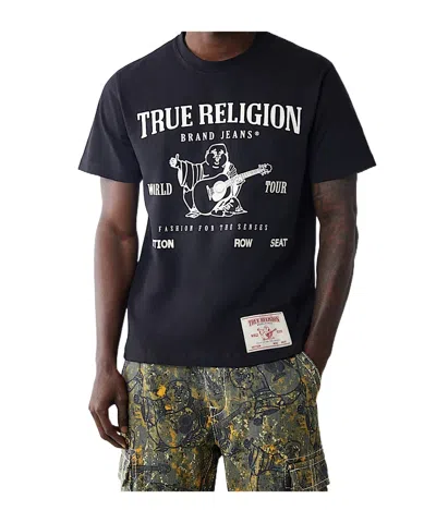 True Religion World Tour Graphic Heavyweight Tee In Black