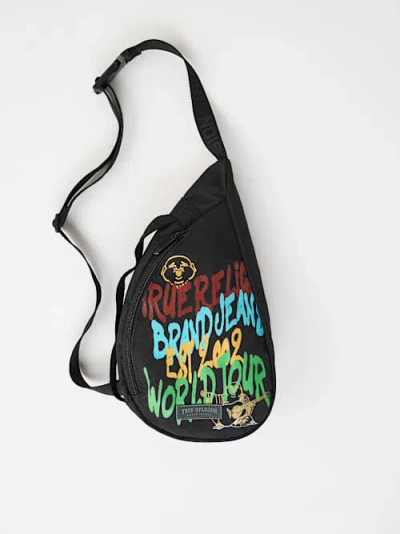 True Religion World Tour Sling Bag In Black