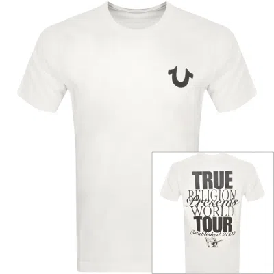 True Religion World Tour T Shirt Winter White