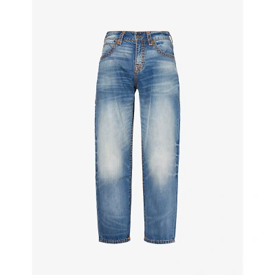 True Religion Mens Athens X Sebastien Ami Bootcut Regular-fit Wide-leg Organic Denim Jeans
