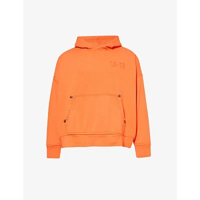 True Religion Mens Orange X Sebastien Ami Brand-print Cotton-jersey Hoody