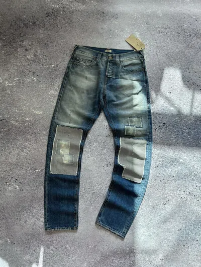 Pre-owned True Religion X Vintage New!!! True Religion Jeans Patchwork Washed Denim Chief Keef In Blue
