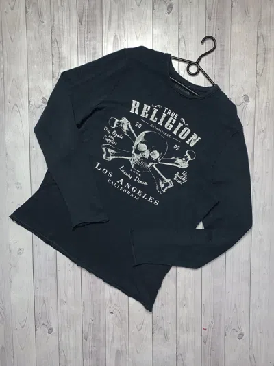 Pre-owned True Religion X Vintage True Religion Long Sleeve Big Logo Size Xl Skull In Black