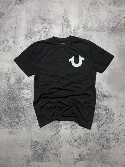 Pre-owned True Religion X Vintage True Religion T-shirt Small Logo Streetwear Y2k In Dark Grey