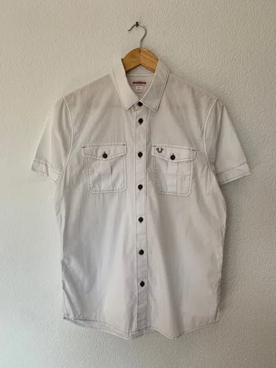 Pre-owned True Religion X Vintage True Religion White Shirt Streetwear Y2k