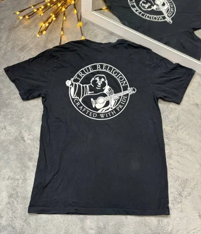 Pre-owned True Religion X Vintage True Religion Y2k Vintage Big Logo T Shirt In Black