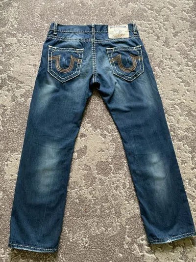 Pre-owned True Religion X Vintage Y2k True Religion Acid Wash Straight Jeans In Blue