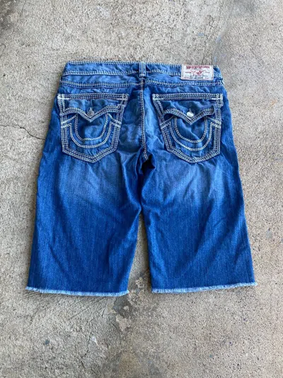 Pre-owned True Religion X Vintage Y2k True Religion Jorts Cut Off Jeans Shorts In Blue