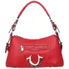True Religion Zip Chain Soft Satchel In Red