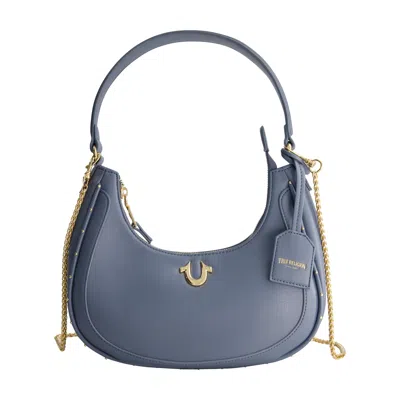 True Religion Zip Top Crescent Hobo Bag In Blue
