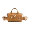 True Religion Zip Top Mini Duffle Handbag In Brown