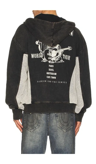 True Religion Zip Up Hoodie In Black