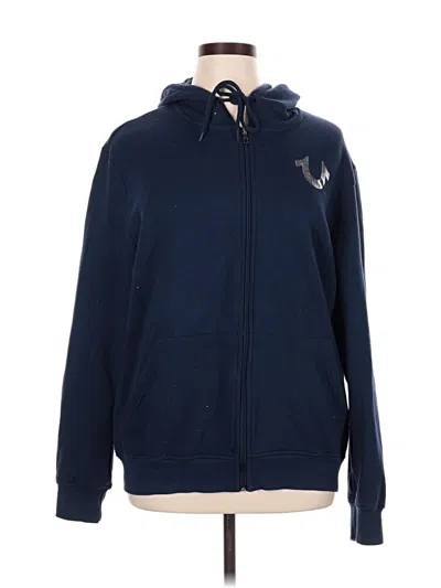 Pre-owned True Religion Zip Up Hoodie In Blue