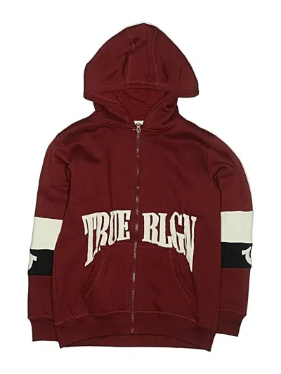 Pre-owned True Religion Kids' Zip Up Hoodie In Burgundy